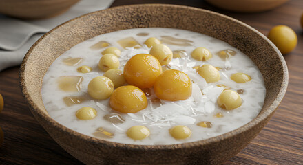 Elegant bowl of che hat sen: Vietnamese lotus seed sweet soup with longan