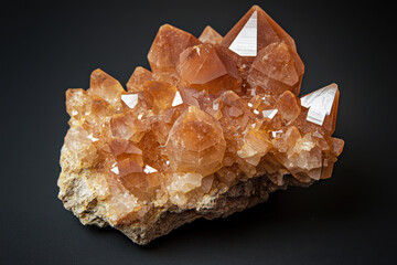 Aragonite crystals form naturally in intricate, needle-like clusters or hexagonal shapes
