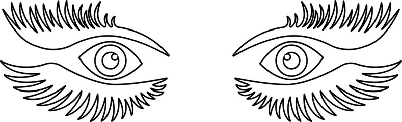 Eyebrows shaping icons in line. isolated on transparent background