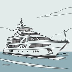 Naklejka premium luxury yacht in the sea
