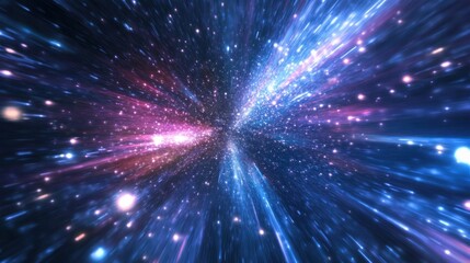 A vibrant visual representation of traveling through deep space