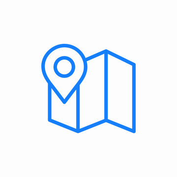 blue map with location pin clip art preview