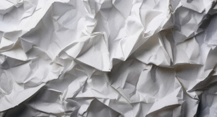 Obraz premium Crumpled white paper creates textured background ideal for design projects