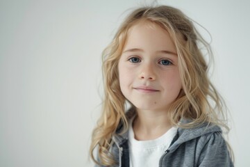 Fototapeta premium Portrait of a young Caucasian girl with blond hair