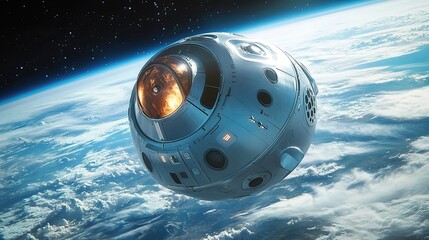 Space tourism providing luxurious travel experiences in space, utilizing advanced technologies such as space capsules, spaceports, and safety measures for private travelers exploring outer space.