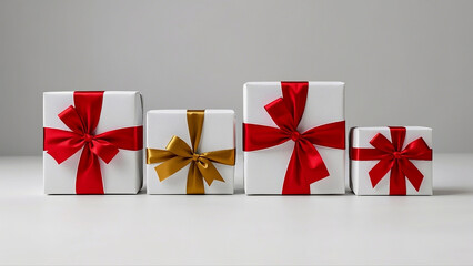 Red gift box with ribbon for celebration, holiday, and special occasions