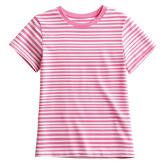 A Fun Pink and Striped T-Shirt Isolated on Transparent Background
