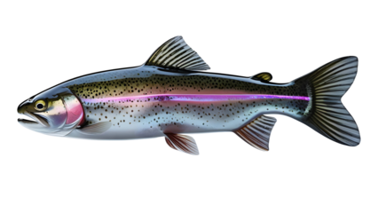 Vibrant Rainbow Trout Illustration - Transparent Background