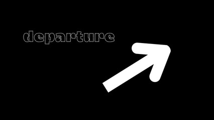 departure written on black background