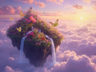 floating flower island