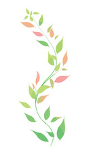Naklejka premium Minimalist pastel leaf vine design on white background