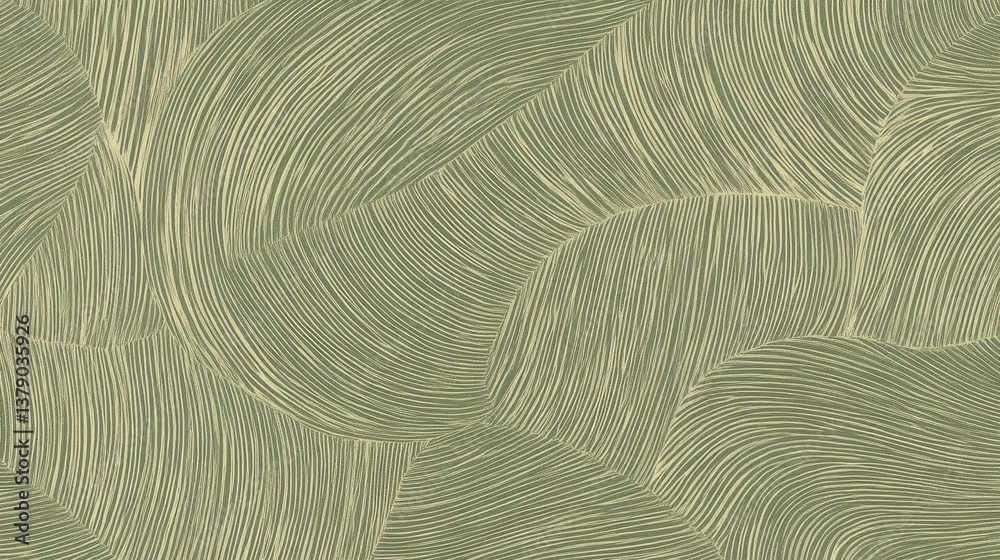 Poster sage green lines undulating and intertwining, generating dynamic abstract pattern with fluid movemen