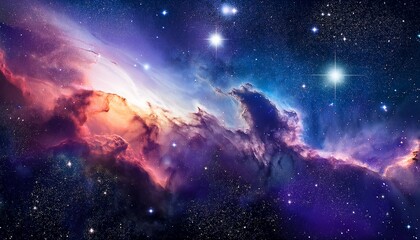 Fototapeta premium beautiful space background with stars and nebulae generative ai
