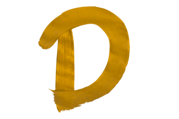 Watercolor brush letters isolated on transparent background.