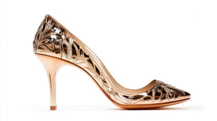 Luxury designer heels elegantly positioned on a white background, ideal for promotions