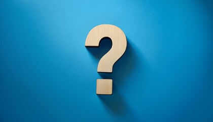 question mark on flat blue background