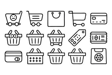 e commerce and online shopping editable stroke out