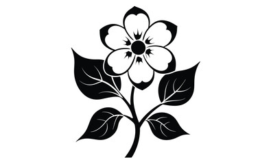 Black and white dogwood silhouette