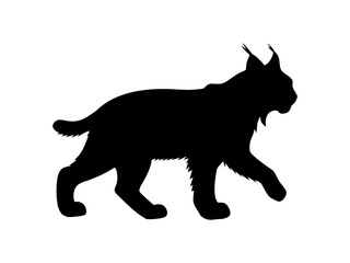 Red lynx silhouette vector flat illustration design.