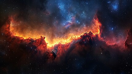 Fiery Nebula Cosmic Landscape