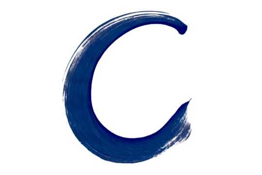 Watercolor brush letters isolated on transparent background.