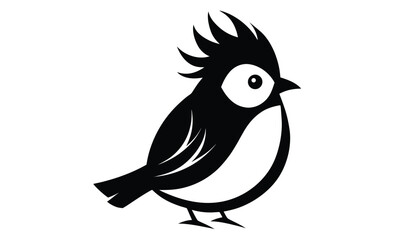 Tufted titmouse bird silhouette