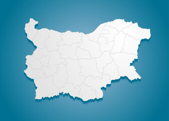 Obraz premium Creative map country Bulgaria divided on regions