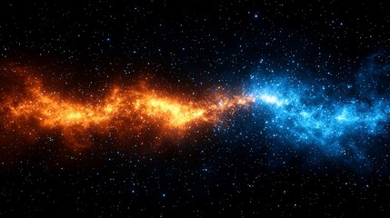 Fiery Orange and Cool Blue Energy Streams Abstract Background