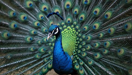 Obraz premium A mesmerizing close-up of a peacock