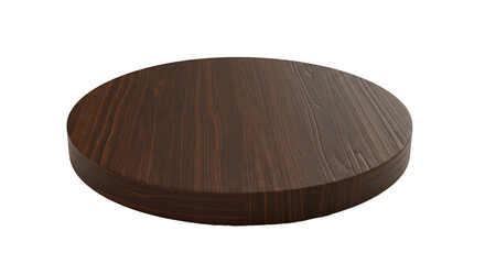 A polished dark brown wood circle isolated on white background,front view 
