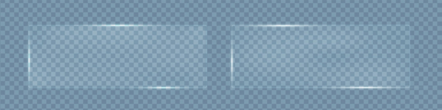 Frosted glass rectangles polycarbonate, Blurred geometric frames glass texture, Vector illustration.