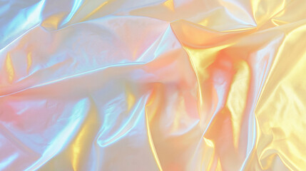 Fototapeta premium Delicate Spectral Light Creates a Holographic Glow on Soft Fabric During Afternoon Light