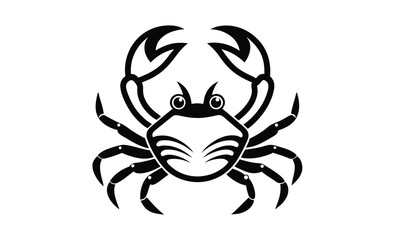 Crab with claws raised silhouette