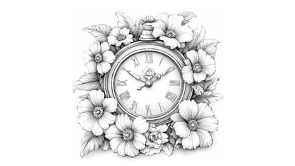 Gallery-Magic Flowers: Relaxing Coloring Pages for Adults and Teens" in Vintage Style