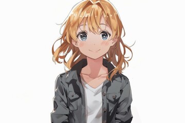 Portrait of a young Caucasian girl with blond hair