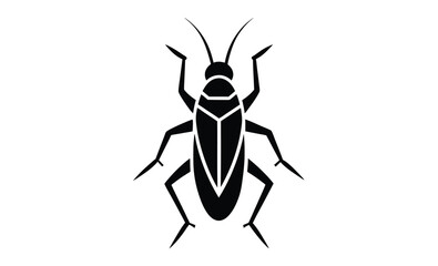 Cricket isolated on white silhouette