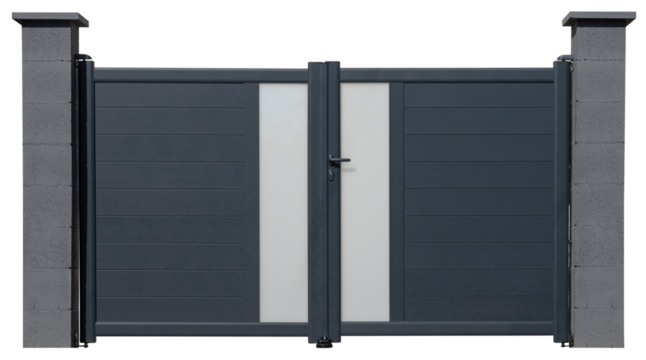 Portail en aluminium gris anthracite	
