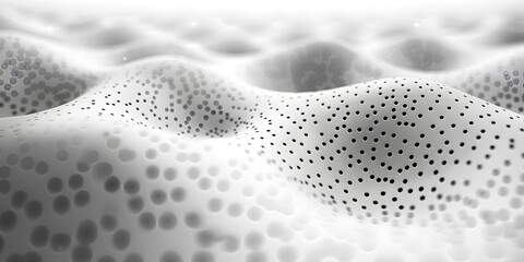Wavy White Surface with Black Pores for Science or Technology Background