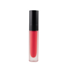 Coral Liquid Lipstick in Glass Bottle with Black Cap
