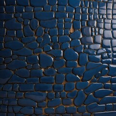Highly detailed texture of glazed ceramic with smooth curves and subtle imperfections. The material should display glossy highlights and a rich color palette like deep blue or terracotta to emphasize 