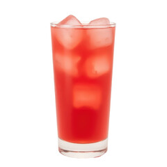 Refreshing Red Iced Drink in Glass