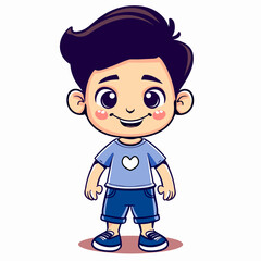 Obraz premium cartoon character of boy with a big smile