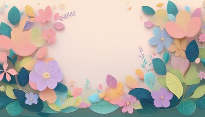 Obraz premium creative border frame of abstract fancy spring time themes background with copy space , spring time concept graphic resource