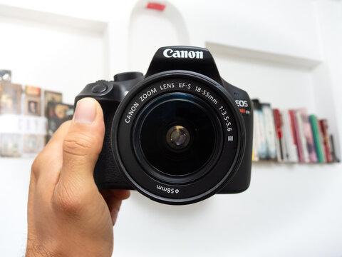 Zapopan Jalisco, Mexico - April 2, 2025: Canon DSLR t6 camera, reflex camera concept
