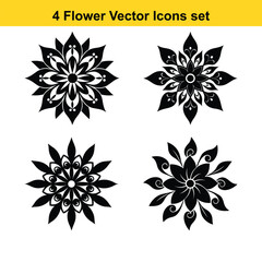 Fototapeta premium Vintage floral vector set with leaf and ornament elements