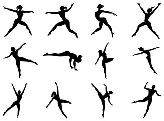 Elegant Gymnastics Silhouette of Female Athlete in Motion