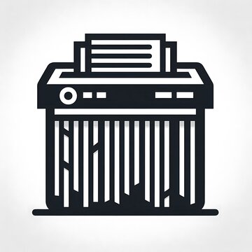 recommend clip art: Solid Black Paper Shredder Icon