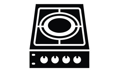 Black and white cooktop silhouette