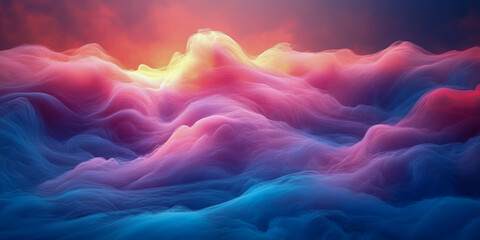 Fototapeta premium Vast empty sky with abstract clouds creating a dreamy atmosphere in anime style at dusk