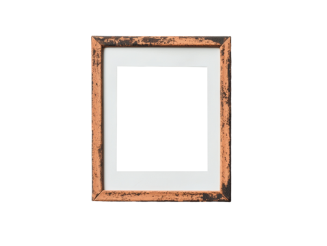 Vintage copper frame with empty space for personalization and decor, cut out